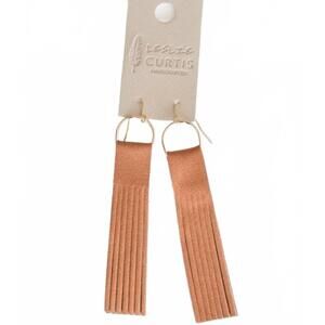 NEW LESLIE CURTIS women's jewelry dangling earrings in beige